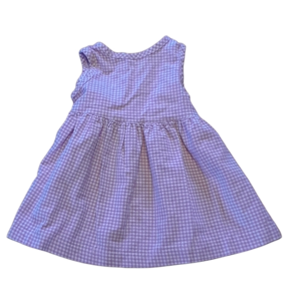 Size 12M Please Mum baby girls pink and white checked dress